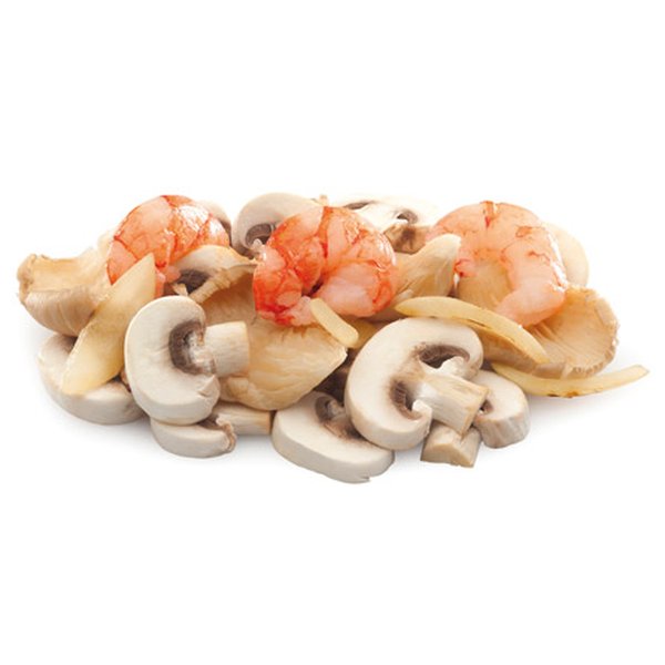 Revuelto de setas con gambas