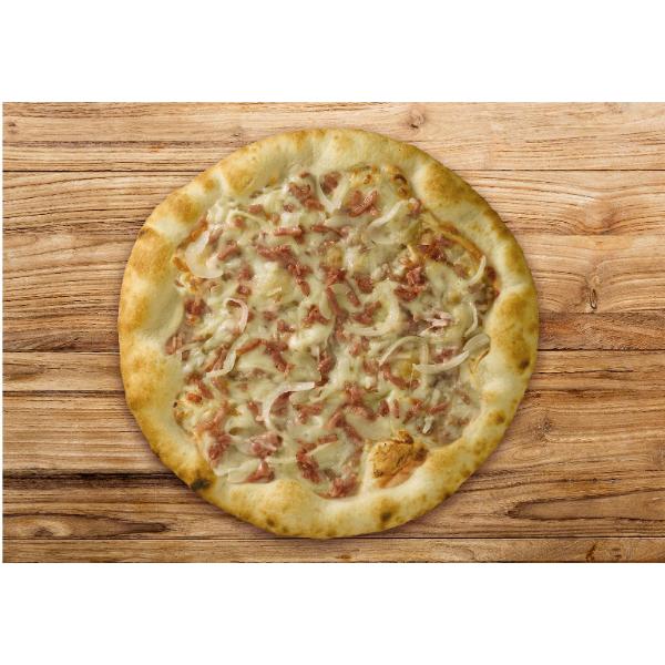 Pizza bianca alla pancetta (carbonara)